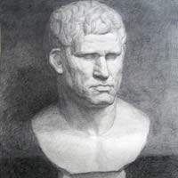 荷马素描石膏头像,荷马石膏像,荷马李