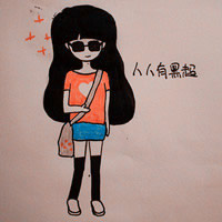 手绘的非主流卡通两个人,你不问,他不说,这就是距离