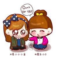 求动漫卡通闺蜜头像一对的分开为两张图的,最好一个长发一个短