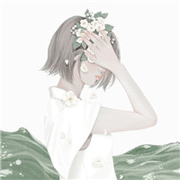 有植物的微信手绘唯美女生头像心疼的时候都是直接笑了