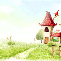 唯美手绘好看的山水城镇,世外桃源动漫风景头像图片大全