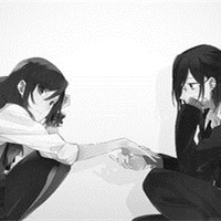 黑白动漫手绘情侣微信最新的