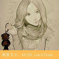 素描手绘女生背影头像