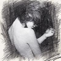 芙蓉牡丹花素描图片