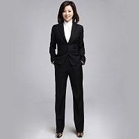 气质职业装白领美女双扣西装
