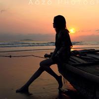 夕阳西下唯美意境背影头像