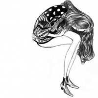 黑白非主流手绘卡通头像可爱的小美女艺术创意的头像图片大全