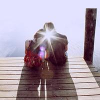 蓝色意境手绘插画个性头像